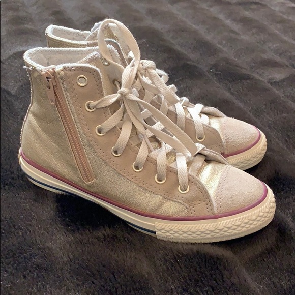 kids gold converse